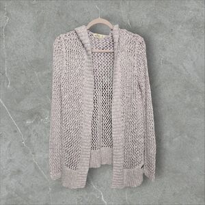 Hollister Cardigan Sweater Open Front Crochet Knit Sz XS Lilac
